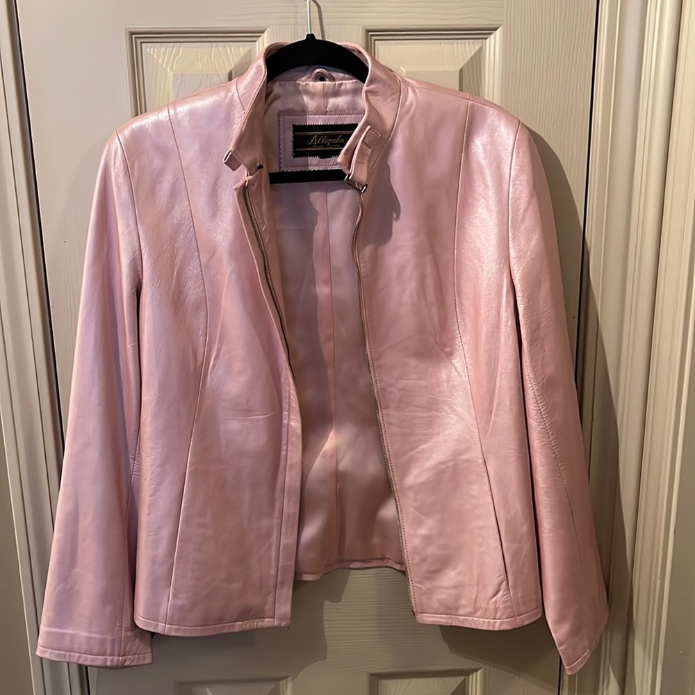 Genuine leather biker jacket